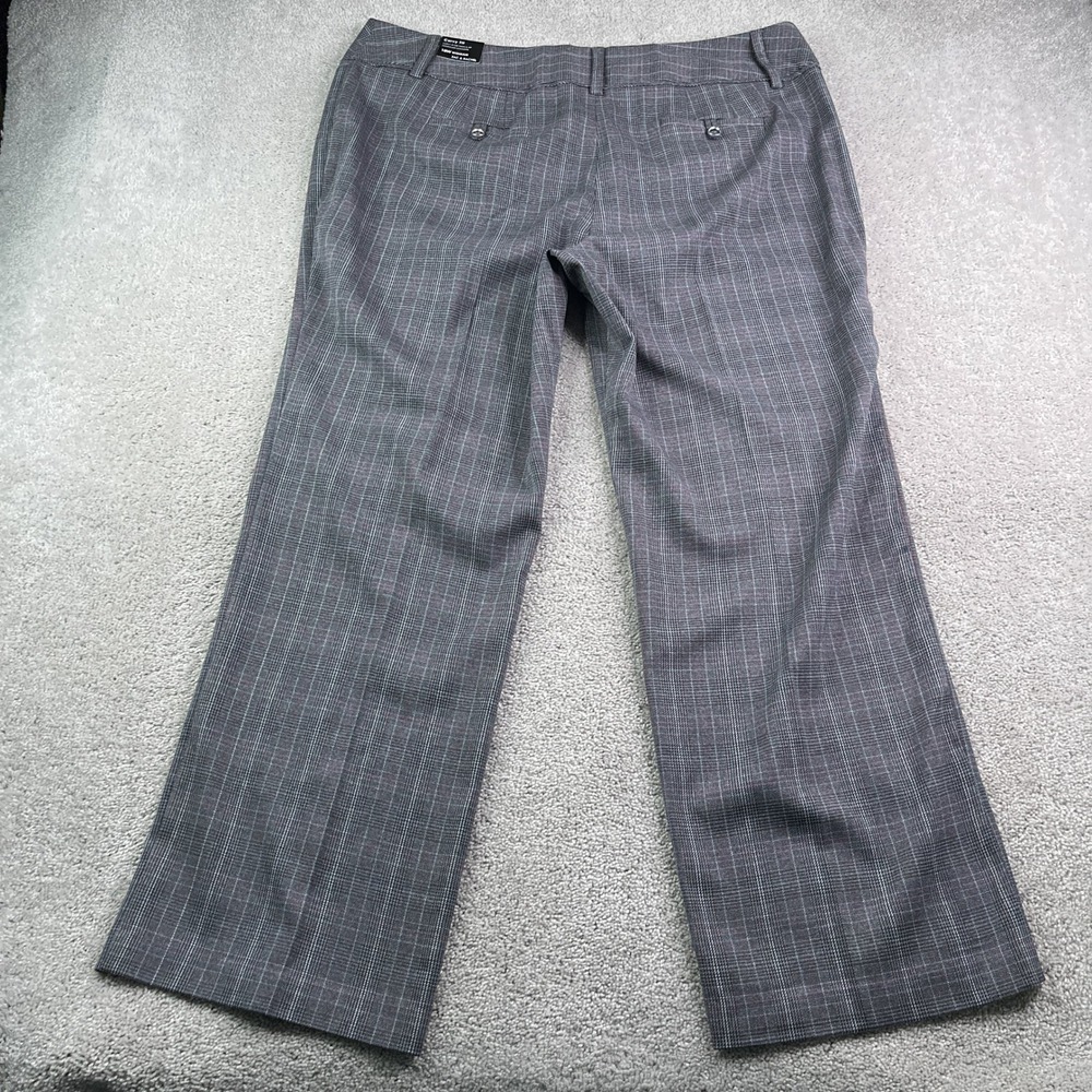 NEW Zac & Rachel Pants Womens 18W Grey Plaid Curvy Fit Career‎ Trousers Office
